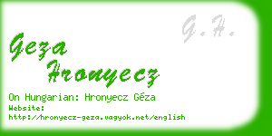 geza hronyecz business card
